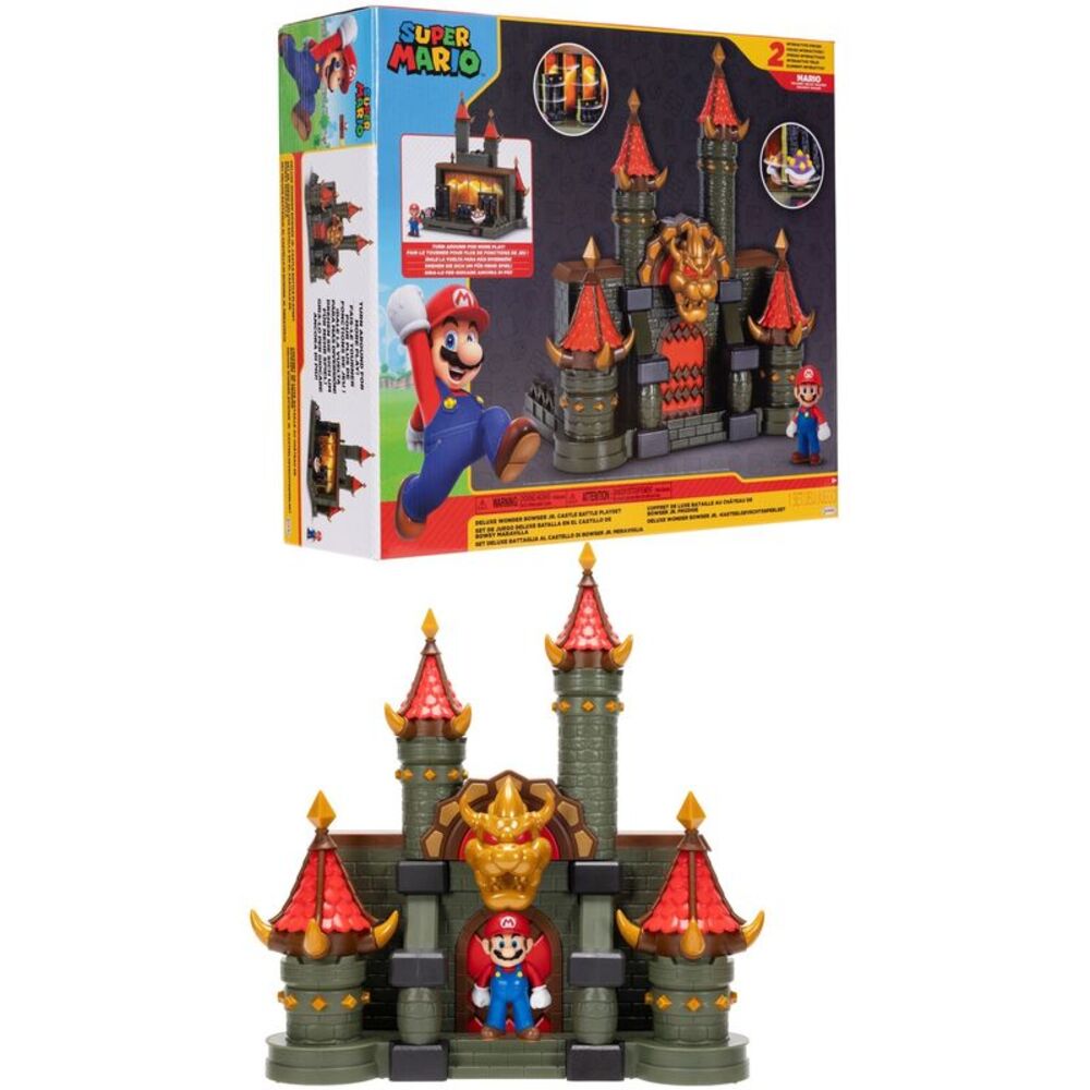 Super Mario - 2.5" Deluxe Wonder Bowser Jr. Castle Battle Playset COLLECTIBLES
